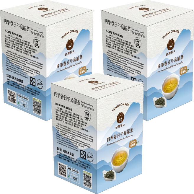 台灣茶人 四季春日午烏龍茶, 50g, 3套, 1個裝
