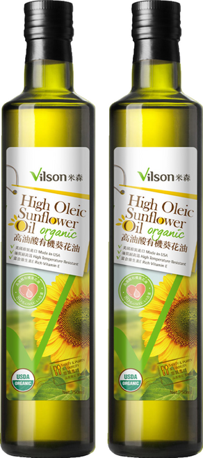 Vilson 米森 高油酸有機葵花油, 2個, 750ml