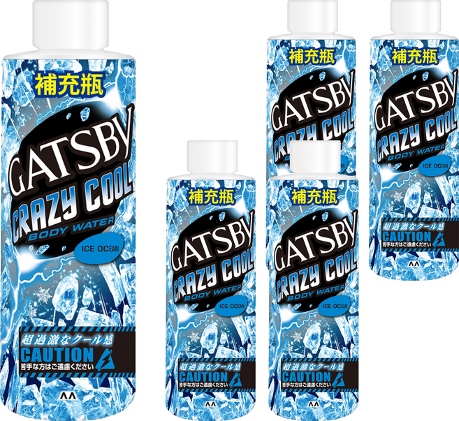 GATSBy 台灣公司貨 魔法激凍體用噴霧 海洋 補充瓶, 5個, 170ml