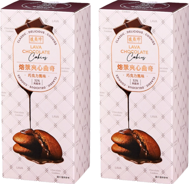 盛香珍 熔漿夾心曲奇 巧克力風味, 160g, 2個