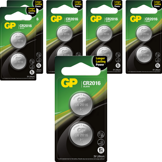 GP Batteries 超霸 鈕型鋰電池 CR2016, 6個, 2個裝