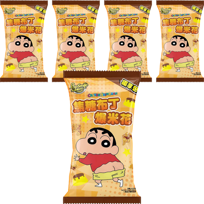 Pop-Smile 卡滋 焦糖布丁風味爆米花 獨享包, 25g, 5個