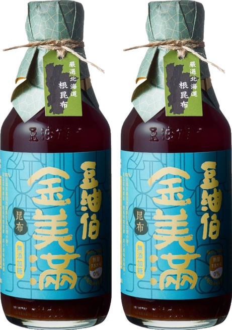 豆油伯 昆布金美滿釀造醬油, 2個, 300ml