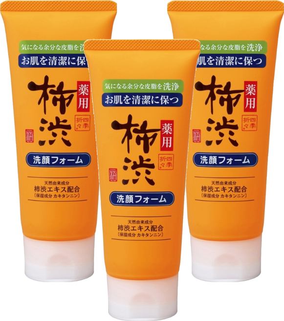 四季應時 熊野油脂柿單寧控油除臭洗面乳, 130g, 3個