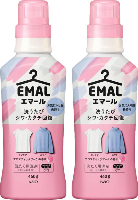Kao 花王 EMAL 精致洗 防縮護色洗衣精 芬芳花香, 460g, 2個