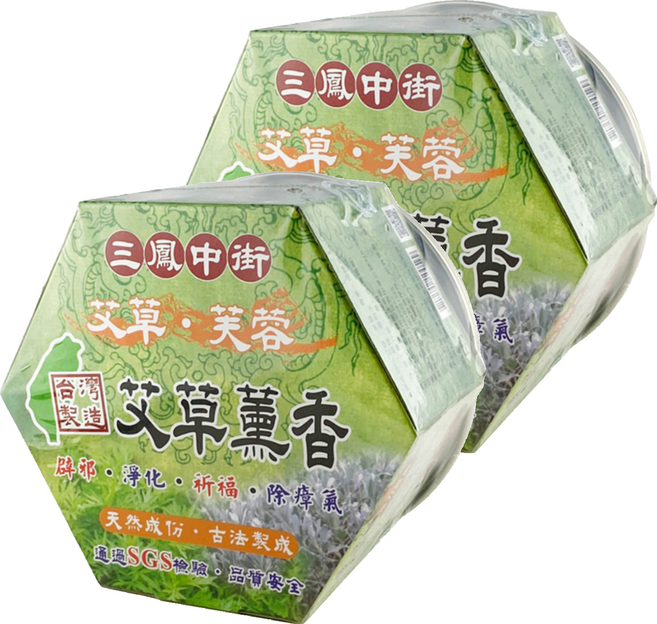 士喜生活館 艾草芙蓉薰香 附鐵盒 30環, 2個, 500g
