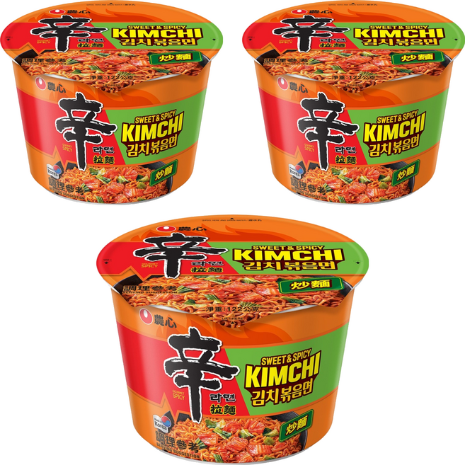NONGSHIM 農心 辛辣白菜炒麵大碗麵 122g, 3個裝