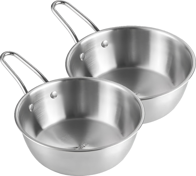 正304韓式帶柄多用碗 14cm, 銀色, 2個
