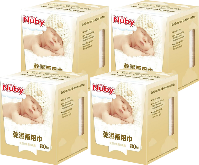 Nuby 乾濕兩用巾, 80張, 4盒