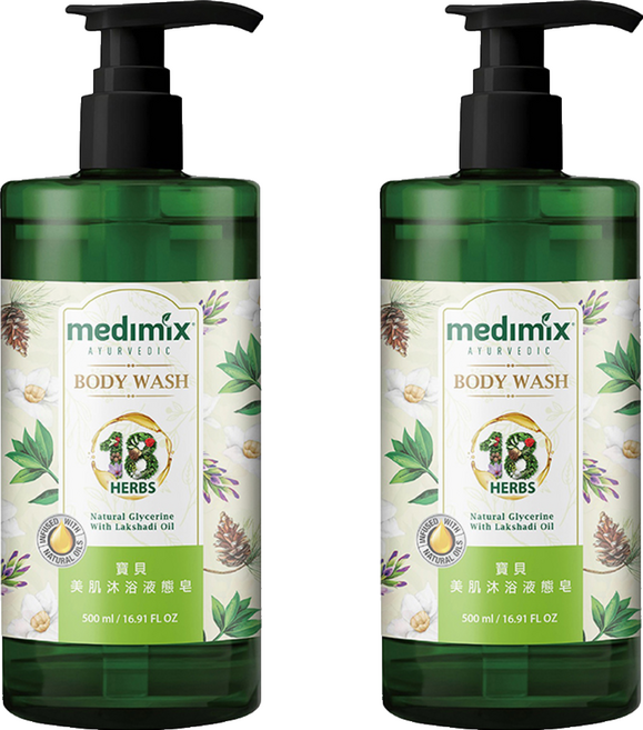 medimix 台灣公司貨 阿育吠陀秘方美肌沐浴液態皂 寶貝, 2個, 500ml