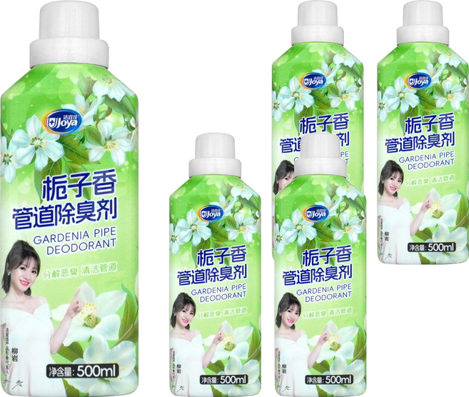 Joya 潔宜佳 花香強力管道除臭劑 梔子香 綠色, 5個, 500ml