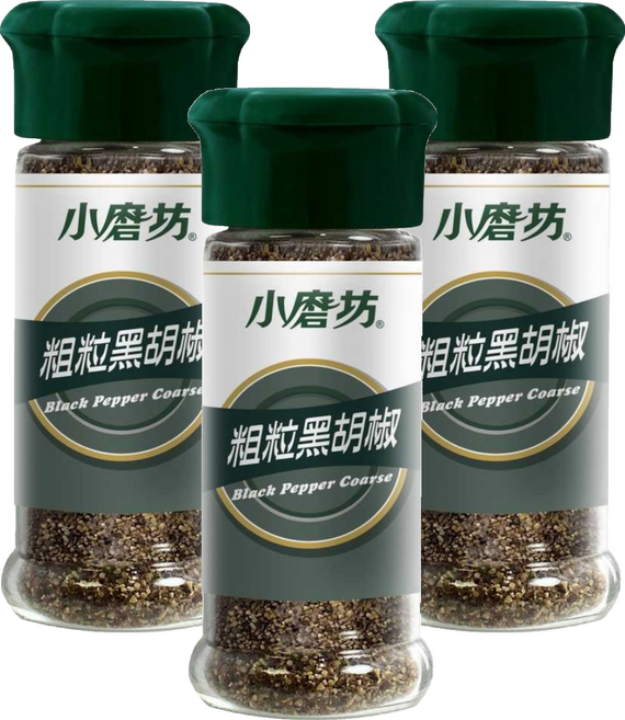 小磨坊 粗粒黑胡椒, 30g, 3個