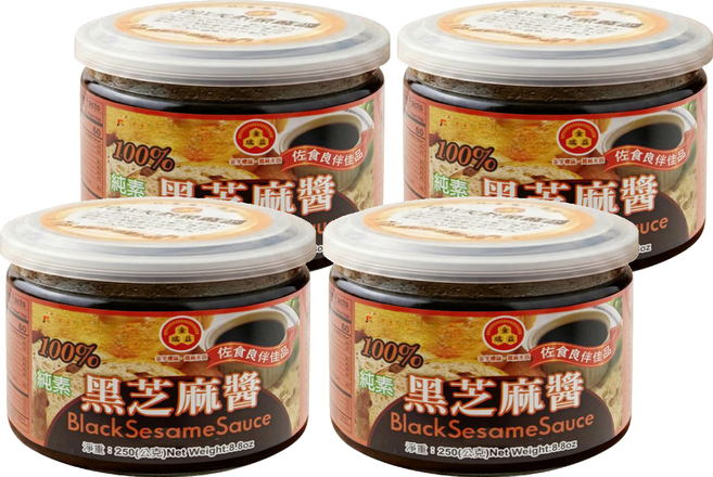 金瑞益 100%黑芝麻醬 純素, 250g, 4個