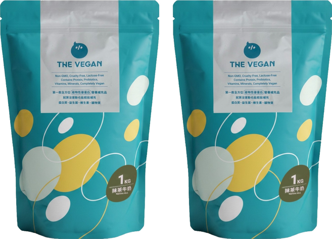THE VEGAN 樂維根 經典植物優蛋白 抹茶牛奶, 1kg, 2個