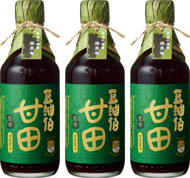豆油伯 昆布甘田釀造醬油, 3個, 300ml