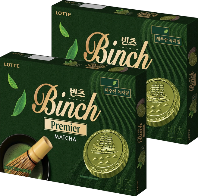 LOTTE 樂天 Binch 抹茶餅乾, 204g, 2盒