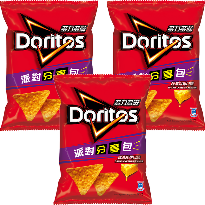 Doritos 多力多滋 超濃起司玉米片, 143g, 3個
