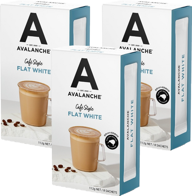 AVALANCHE 馥列白即溶咖啡, 14g, 8包, 3盒