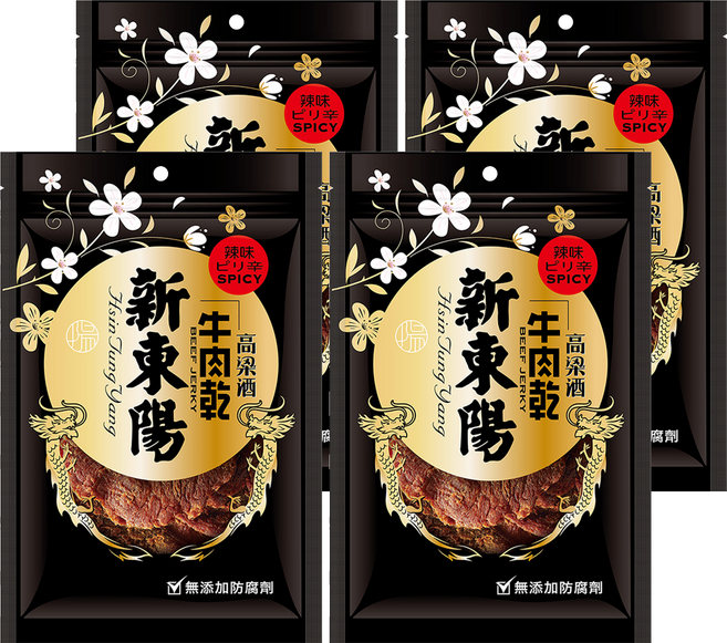 新東陽 高粱酒辣味牛肉乾, 120g, 4個