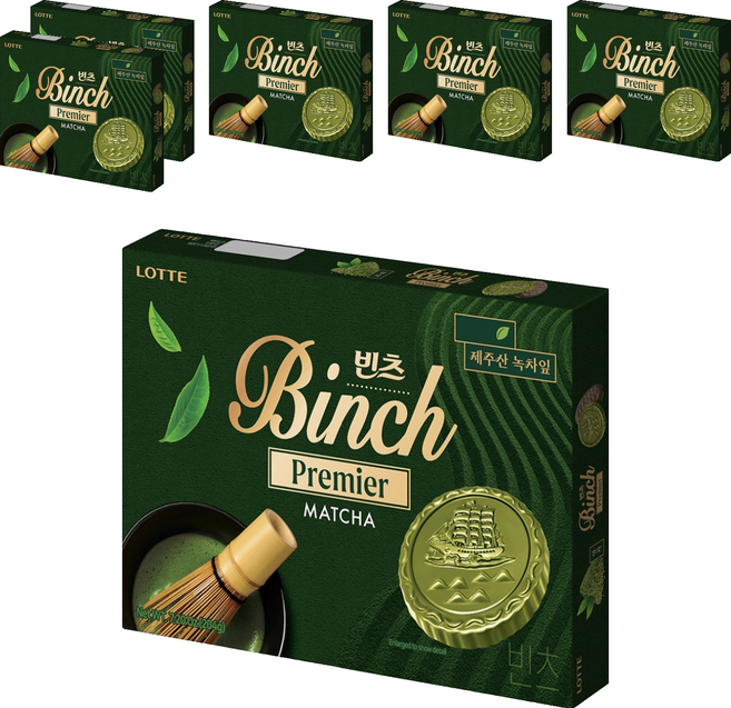 LOTTE 樂天 Binch 抹茶餅乾, 204g, 6盒