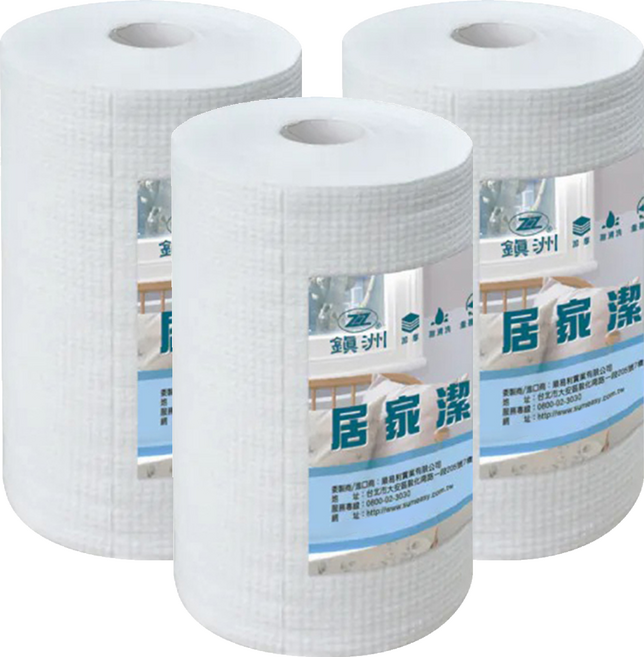 鎮洲 居家潔淨布 100張, 3個, 1捲