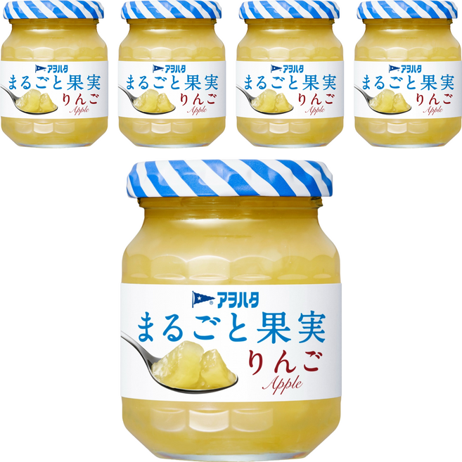 Aohata 蘋果果醬 無蔗糖, 125g, 5個