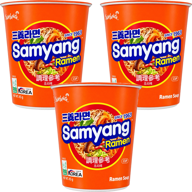 Samyang 三養 Ramen 元祖拉麵杯裝 65g, 3個裝