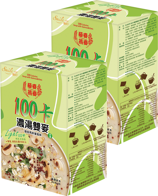Smile 99 纖莉子 100卡濃湯雙麥 蘑菇馬鈴薯風味, 125g, 2個
