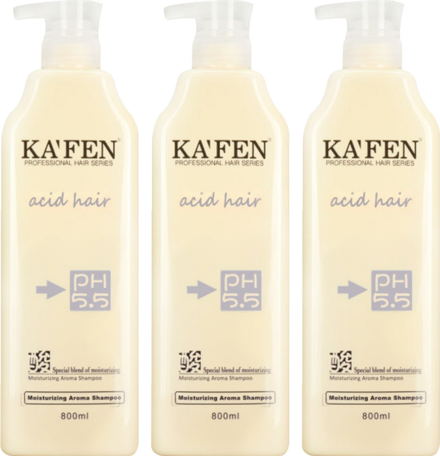 KA'FEN 卡氛 亞希朵酸性蛋白高保濕洗髮精, 800ml, 3瓶