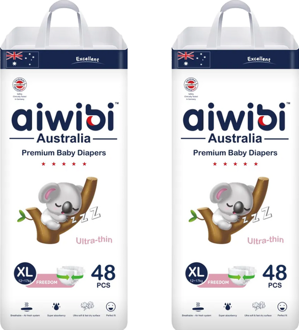 aiwibi 愛薇彼 零觸感瞬吸黏貼型尿布 12~17kg, XL, 96片