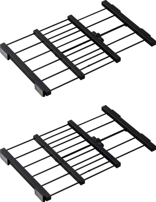 HEIAN SHINDO 平安伸銅 層架款 黑桿全功能伸縮縫隙置物架 寬款 SMR-24B max 43cm/2kg, 2個, 黑色