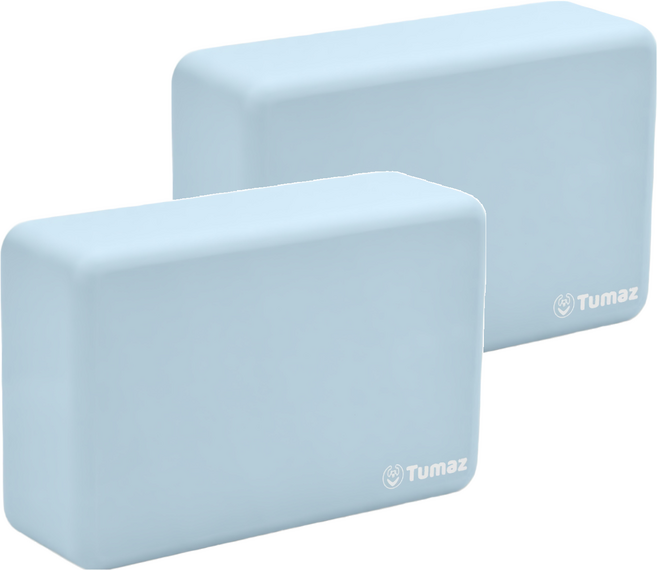 Tumaz 月熊 EVA圓角瑜珈磚 50D高密度, 繡球藍, 2個