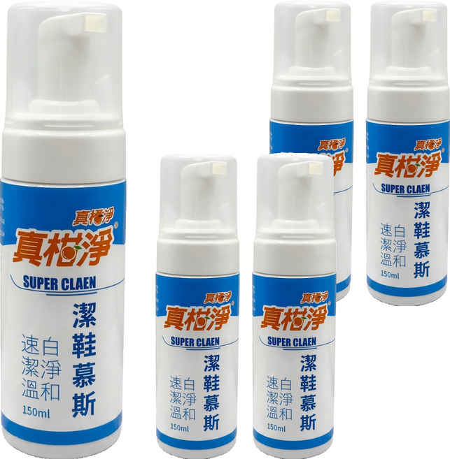 真柑淨 速白潔鞋慕斯, 5個, 150ml