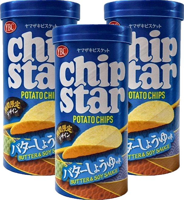 YBC chip star 洋芋片 奶油醬油風味, 45g, 3罐