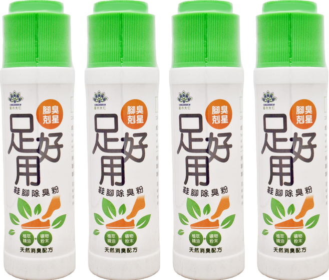 XINGDAREN 星大仁 足好用鞋腳除臭粉 尤加利 24S, 100g, 4瓶