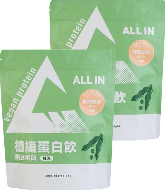 ALL IN 植纖蛋白 醇厚奶茶, 500g, 2個