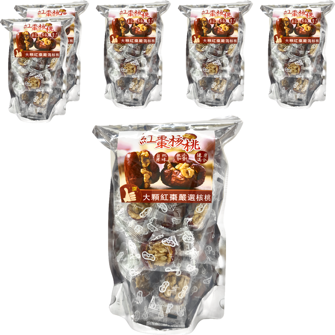 品鮮生活 紅棗核桃, 300g, 6袋