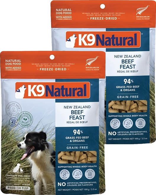 K9 Natural 狗狗冷凍乾燥鮮肉餐, 100g, 2袋, 牛肉