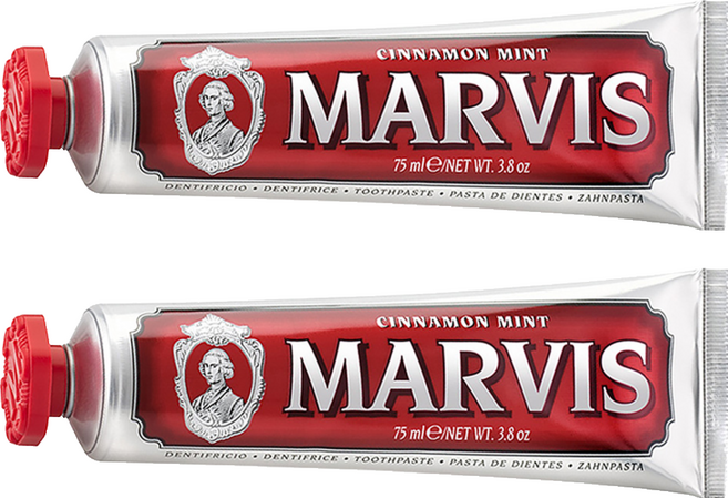 MARVIS 台灣公司貨 義大利精品牙膏 不含氟 肉桂薄荷, 75ml, 2個