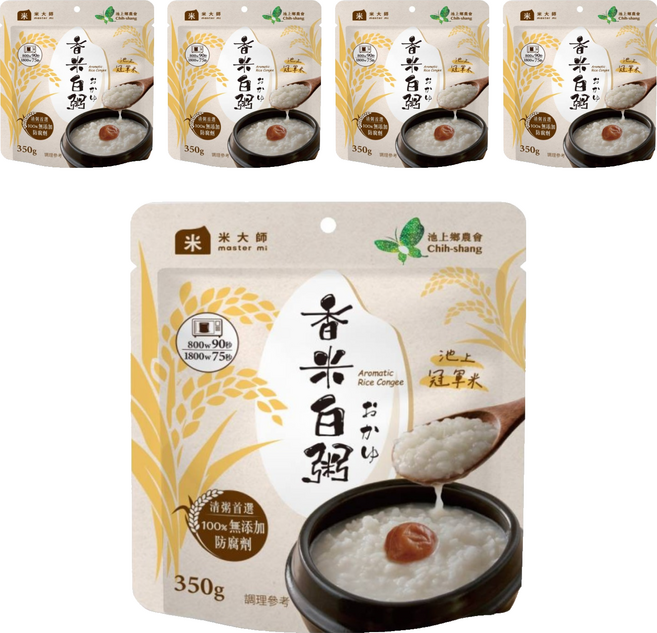 master mi 米大師 池上香米白粥, 350g, 5個