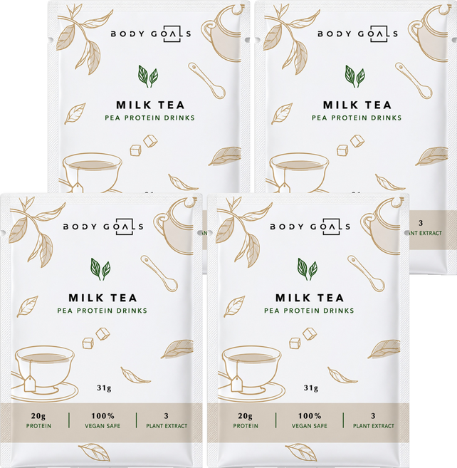 BODY GOALS 碗豆蛋白飲 馥郁奶茶, 31g, 4個