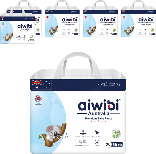 aiwibi 愛薇彼 森語棉褲型紙尿褲 13~18kg, 216片, XL