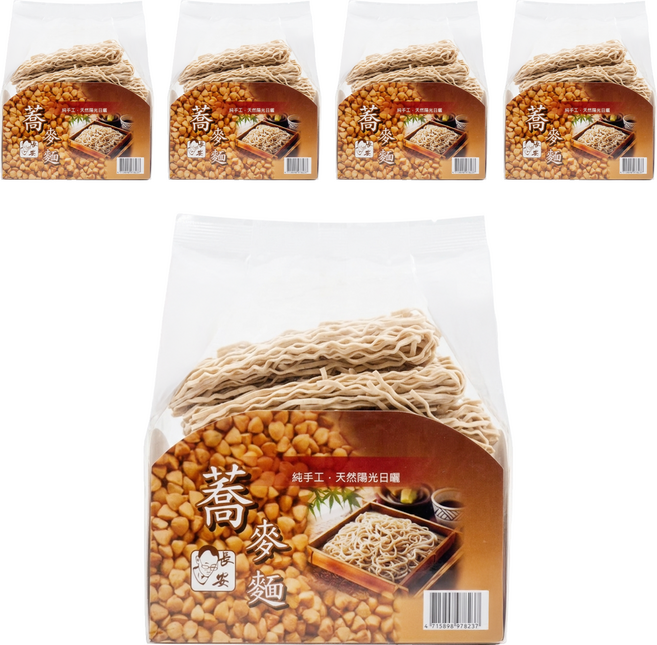 長安食品 日曬拉麵 蕎麥口味, 900g, 5個