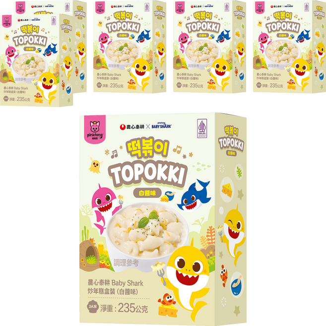 TAEKYUNG 泰耕 Baby Shark 炒年糕盒裝 白醬味, 235g, 6個