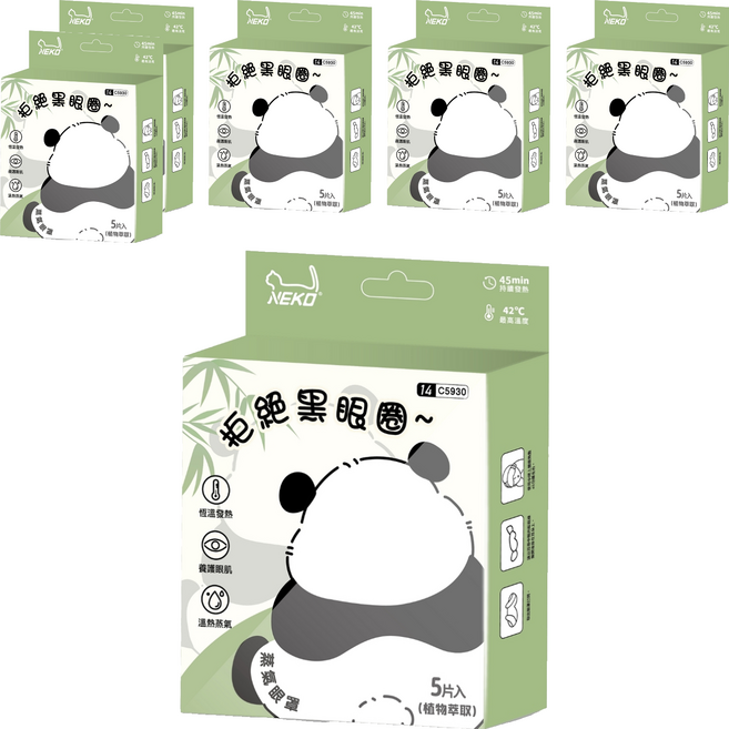 NEKO 蒸氣眼罩 C5930-NEKO 熊貓, 6套, 5個裝