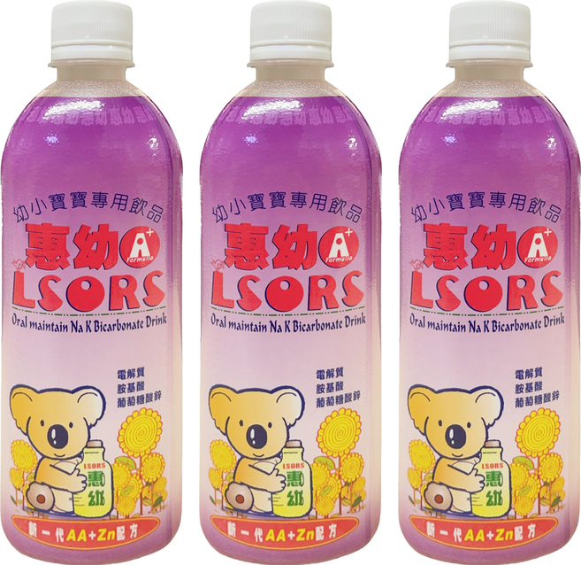 Hwei Yow 惠幼 A+ LSORS電解質 幼小寶寶飲品 葡萄, 3個裝, 430ml