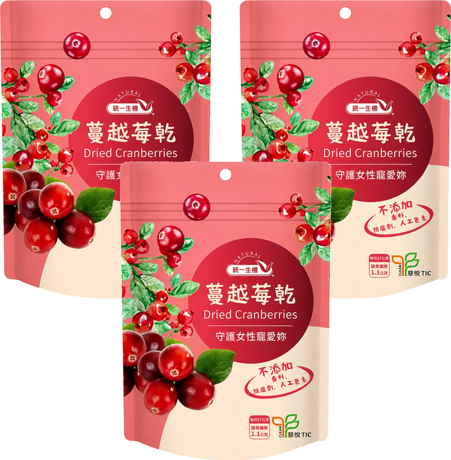統一生機 蔓越莓乾, 135g, 3個