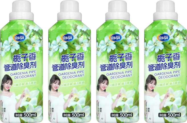 Joya 潔宜佳 花香強力管道除臭劑 梔子香 綠色, 4個, 500ml