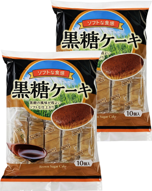 Shiawasedou 幸堂 黑糖蛋糕, 185g, 2袋