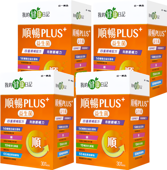 我的健康日記 順暢PLUS+ 益生菌, 30包, 5g, 4盒